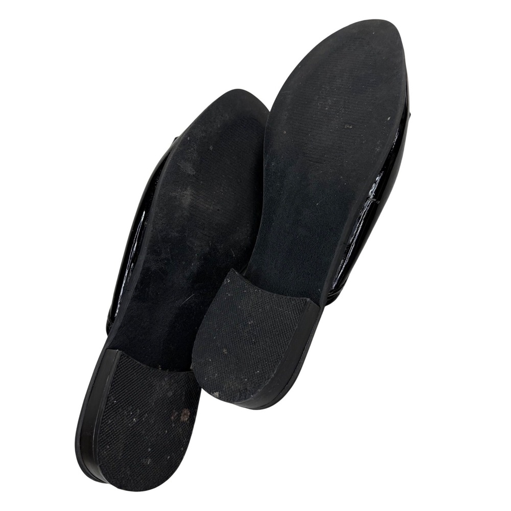 Madden Girl AAVAA Black Patent Loafer Mules‎ Kiltie Fringe Bow Slides Flats 7.5M - Picture 8 of 8